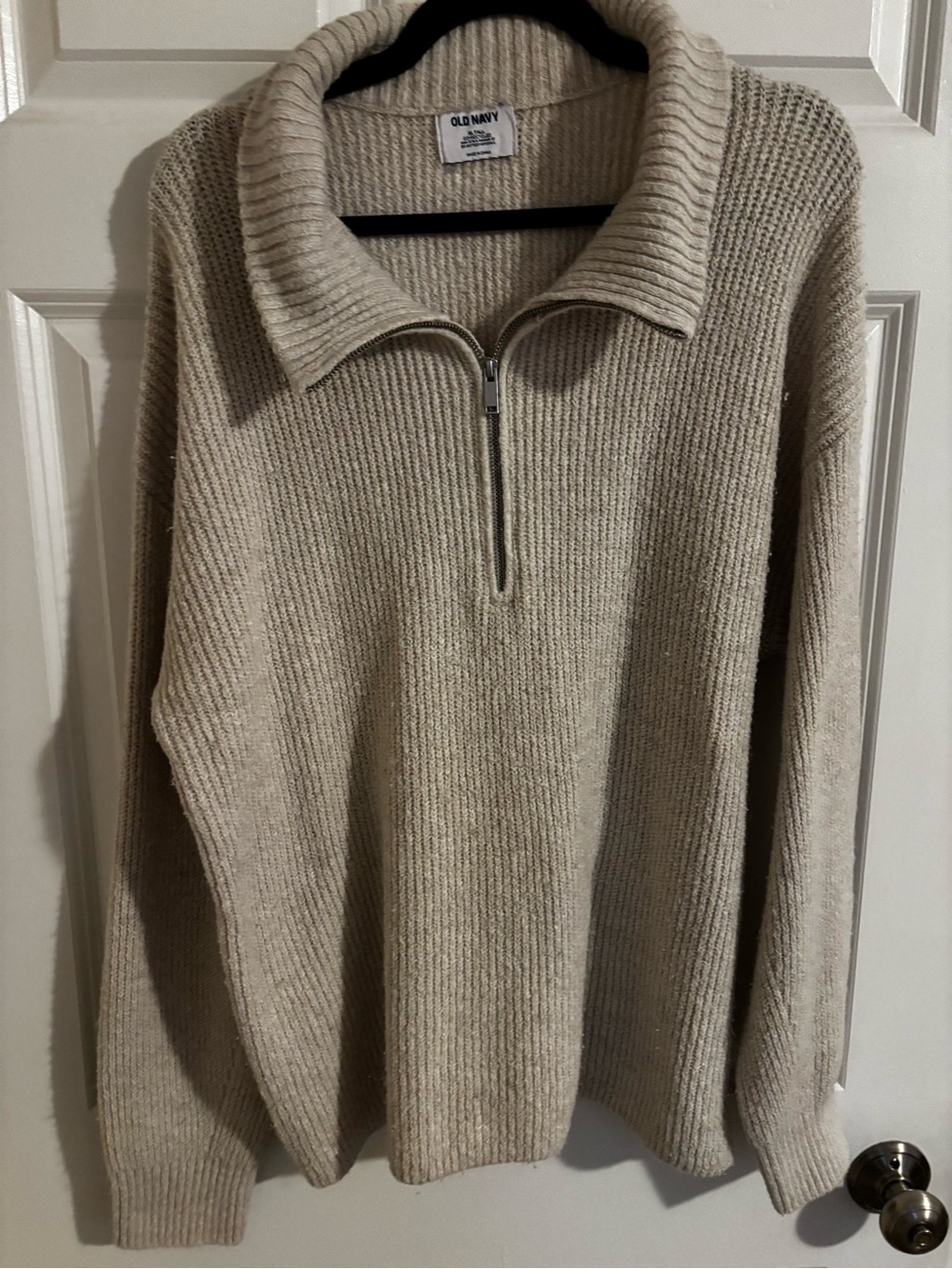 Old Navy Cream Half-Zip Ribbed Sweater